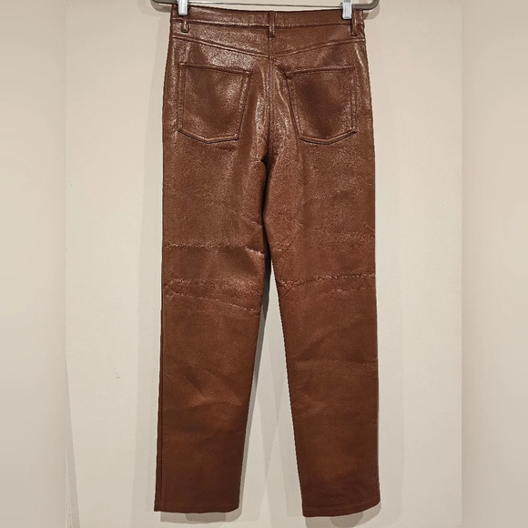 Aritzia Wilfred the Melina faux leather pants Size 8 Super high waist brown - Picture 4 of 11